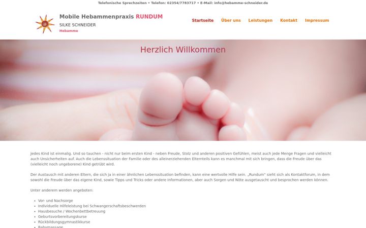 Snímek obrazovky hebamme-schneider.de