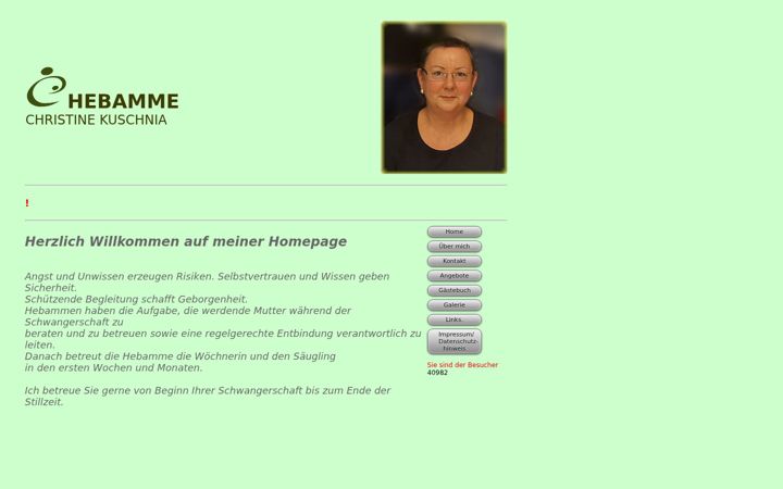 Snímek obrazovky hebamme-schwerin.de