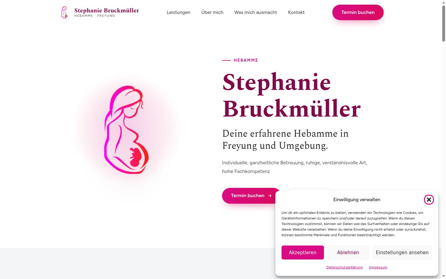 Screenshot des Einwilligungsbanners vor jeglicher Interaktion