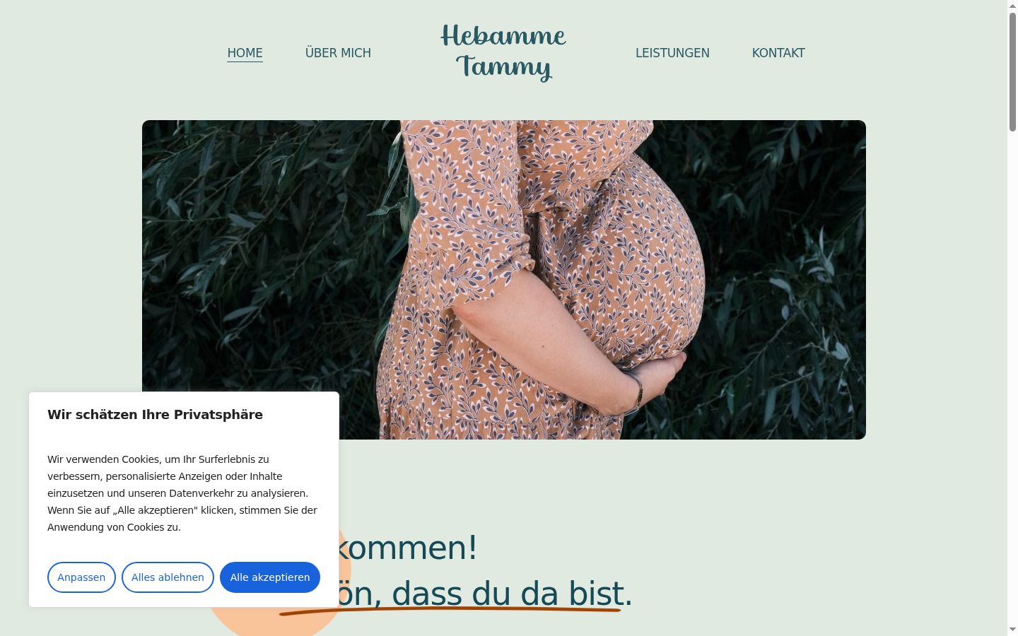 Captura de ecrã do banner de consentimento apresentado antes de qualquer interação