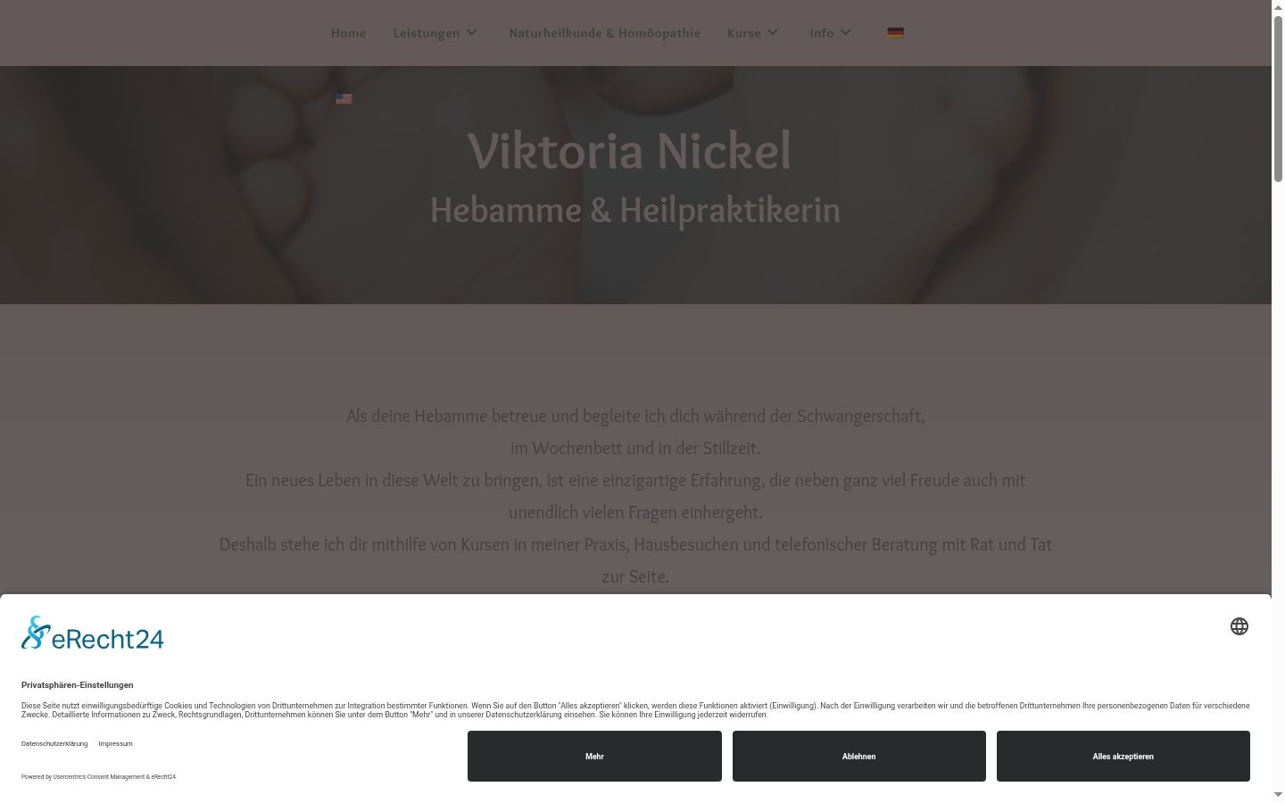Screenshot of the consent banner shown before any interaction