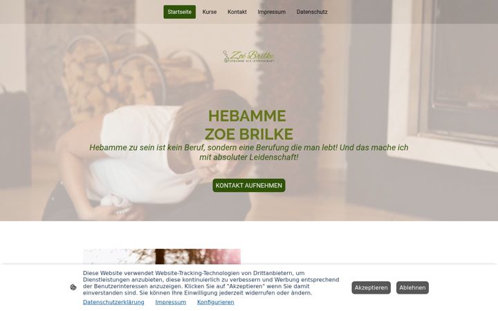 Ekraanipilt saidist hebamme-zoebrilke.de