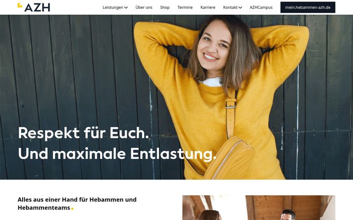 Ekraanipilt saidist hebammen-azh.de