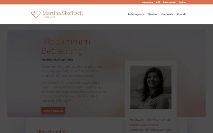 Screenshot of hebammen-betreuung.at