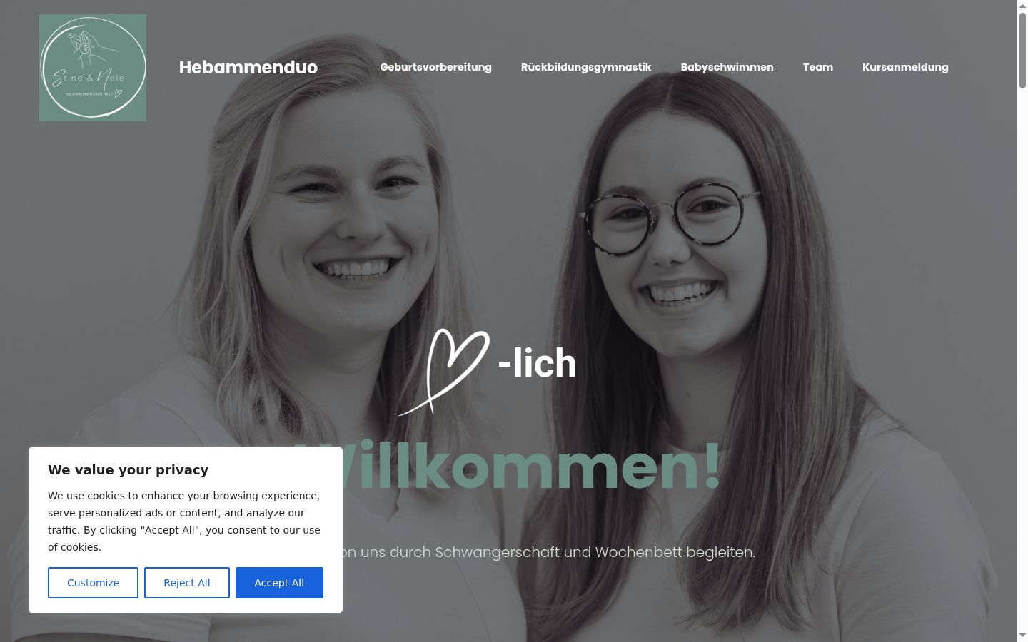 Ekrānuzņēmums ar piekrišanas baneri, kas tika rādīts pirms jebkādas mijiedarbības