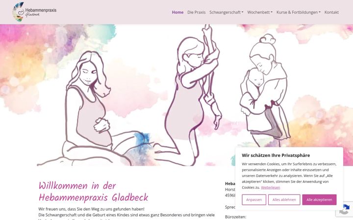 Screenshot of hebammenpraxis-gladbeck.de