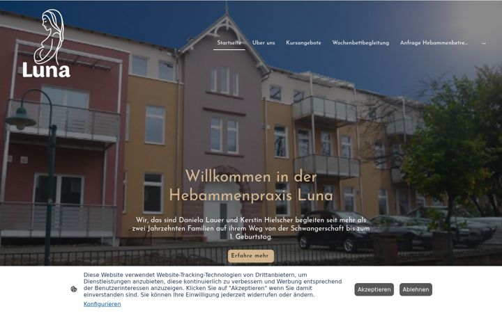 Ekrānuzņēmums no hebammenpraxis-luna.de