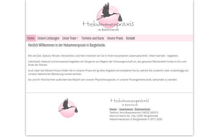 Screenshot of hebammenpraxisinbargteheide.de