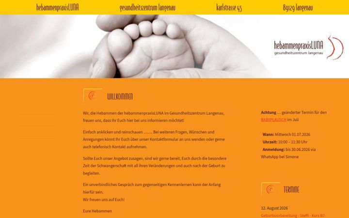 Screenshot of hebammenpraxisluna.de