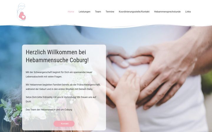 Screenshot of hebammensuche-coburg.de