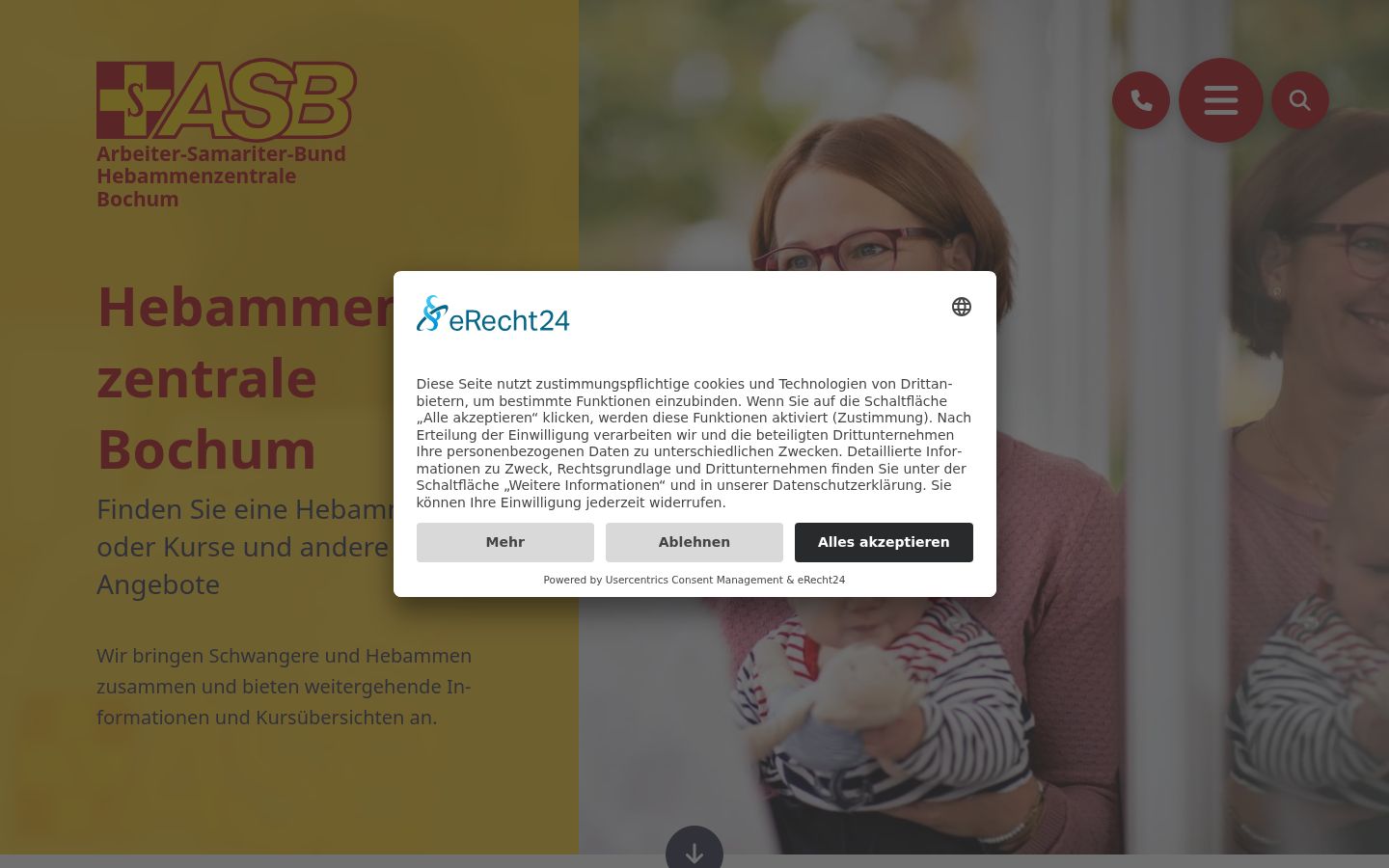 Screenshot van de toestemmingsbanner zoals getoond vóór enige interactie