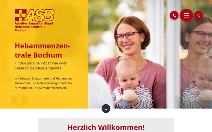 Screenshot van hebammenzentrale-bochum.de