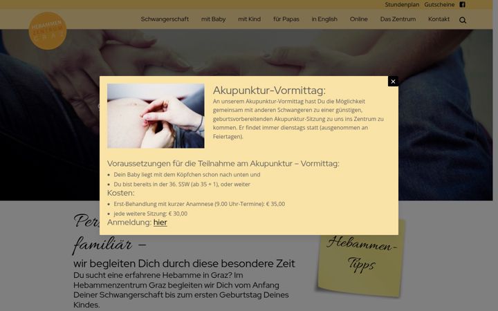 Screenshot of hebammenzentrum-graz.at