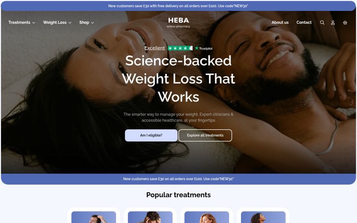 Screenshot of hebaweightloss.com