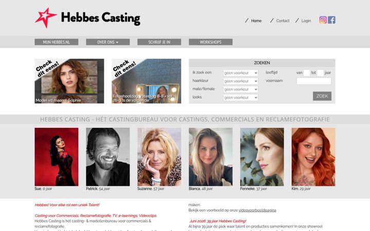Screenshot of hebbescasting.nl