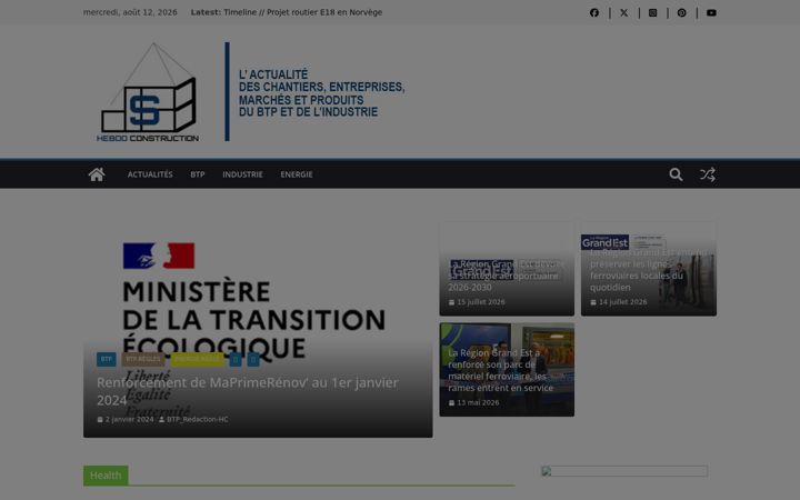 Screenshot of hebdoconstruction.com