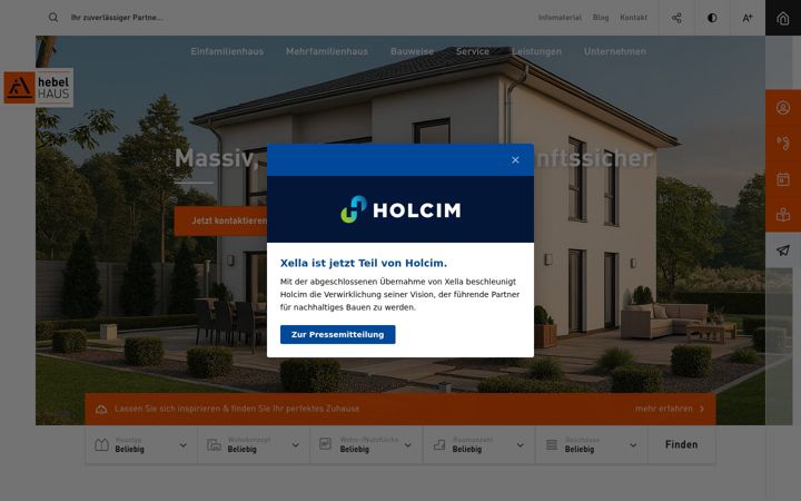 Screenshot of hebel-haus.de