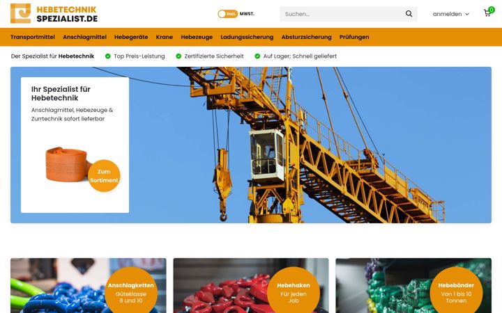 Screenshot of hebetechnik-spezialist.de