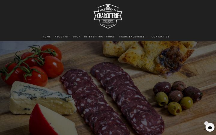Screenshot of hebrideancharcuterie.co.uk