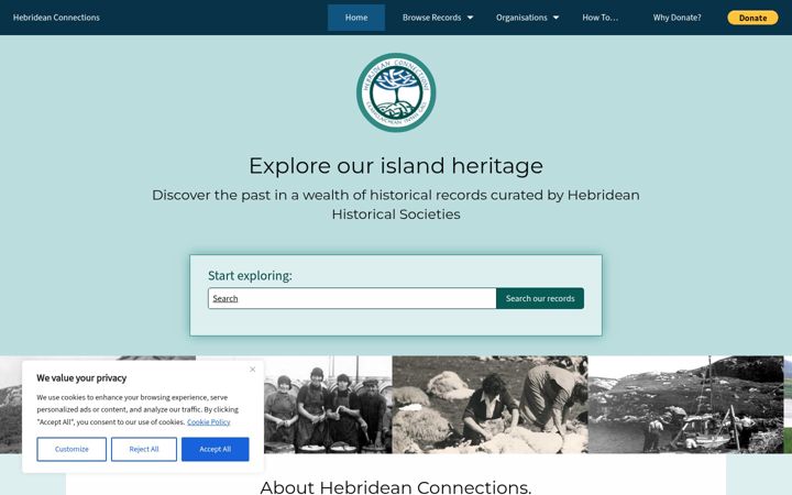 Screenshot of hebrideanconnections.com