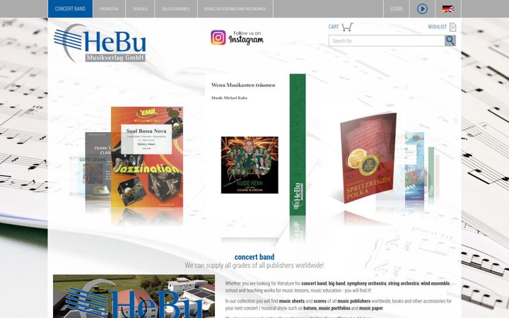 Screenshot of hebu-music.com