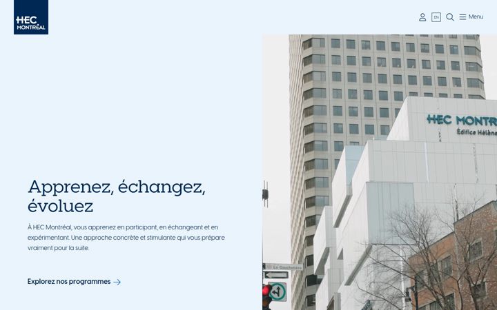 Screenshot of hec.ca