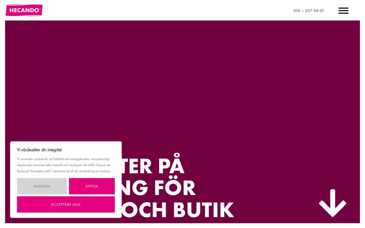 Screenshot of hecando.se