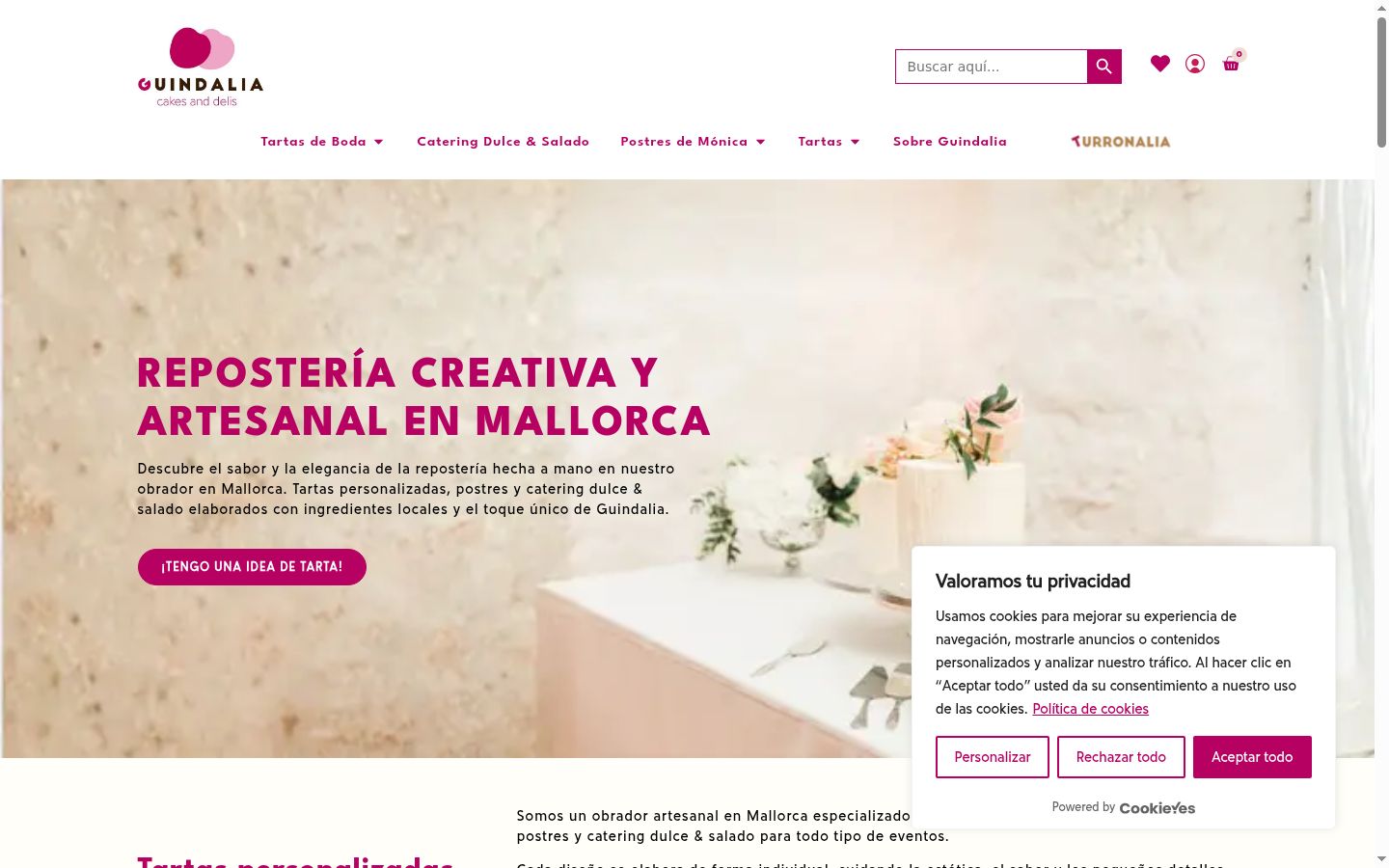 Screenshot of the consent banner shown before any interaction