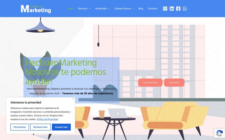 Screenshot of hechoenmarketing.com