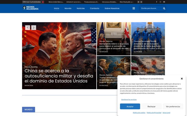Screenshot of hechosaclarados.com