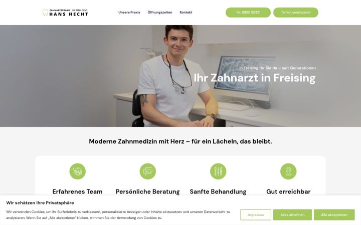 Screenshot of hecht-zahnarzt.de