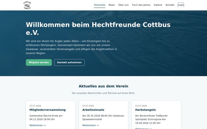 Screenshot of hechtfreunde-cottbus.de