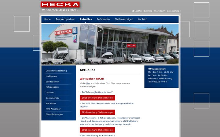 Screenshot of hecka.de
