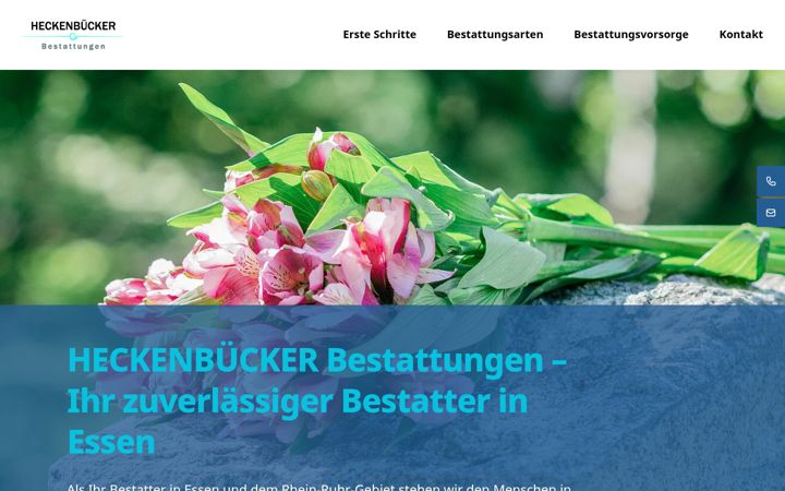 Screenshot stránky heckenbuecker-bestattungen.de