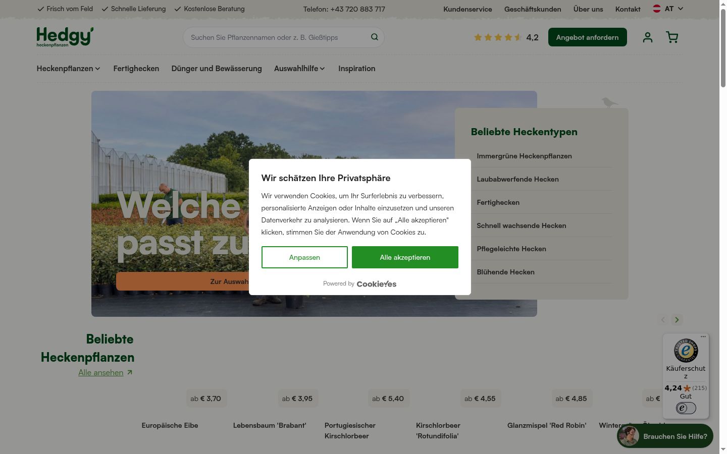 Screenshot tal-banner tal-kunsens muri qabel kwalunkwe interazzjoni
