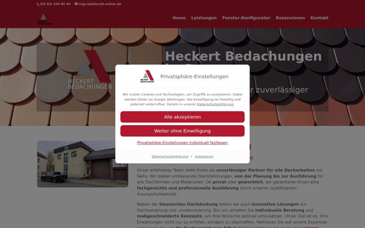 Screenshot of heckert-bedachungen.de