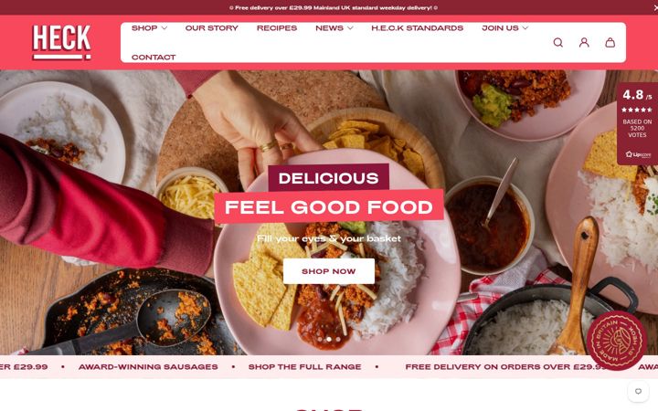 Screenshot of heckfood.co.uk