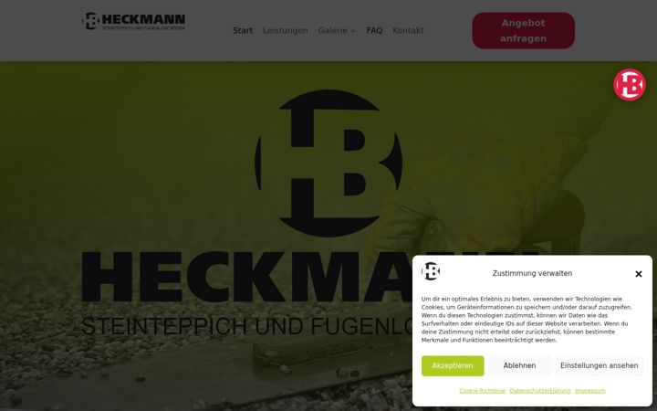 Screenshot of heckmann-steinteppich.de