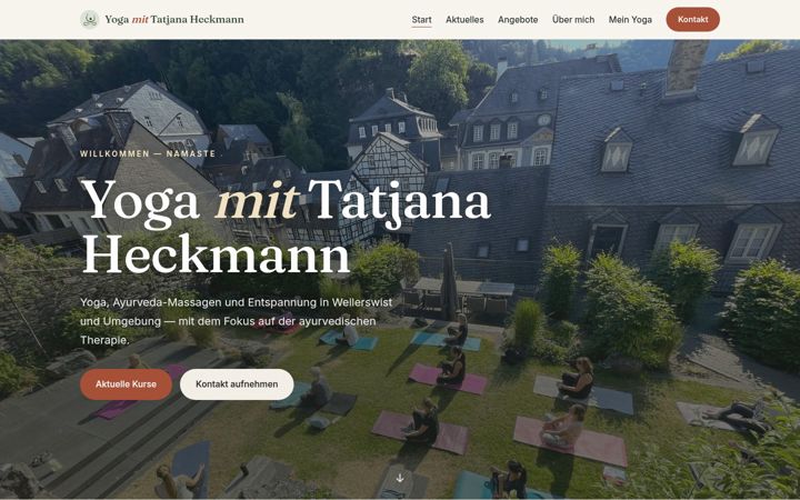 Screenshot of heckmannyoga.de