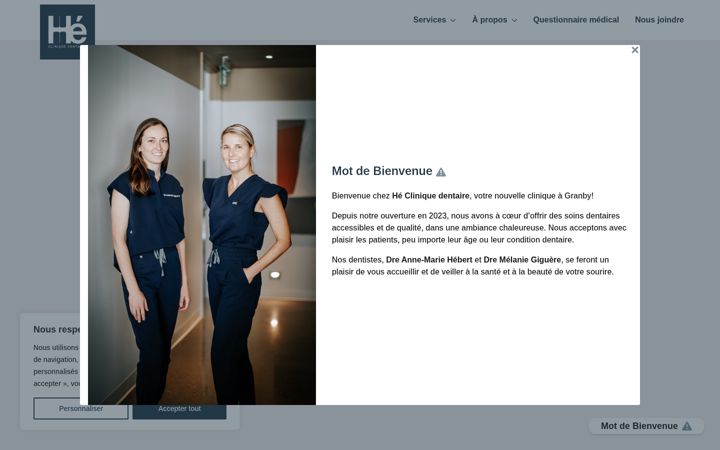 Screenshot of hecliniquedentaire.com
