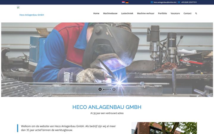 Screenshot of hecoanlagenbau.nl