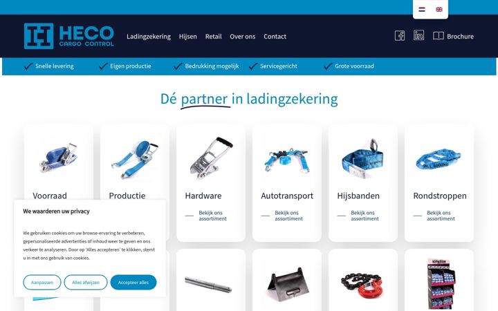Screenshot of hecocargocontrol.nl