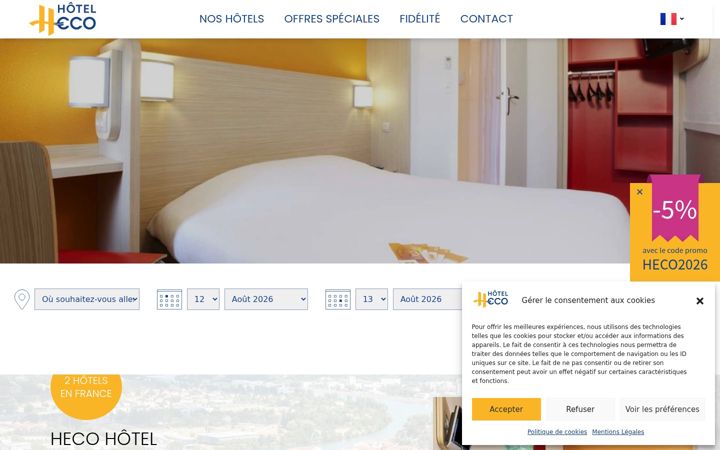 Screenshot of hecohotel.fr