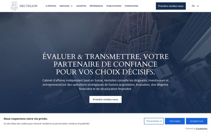 Posnetek zaslona hectelion.com