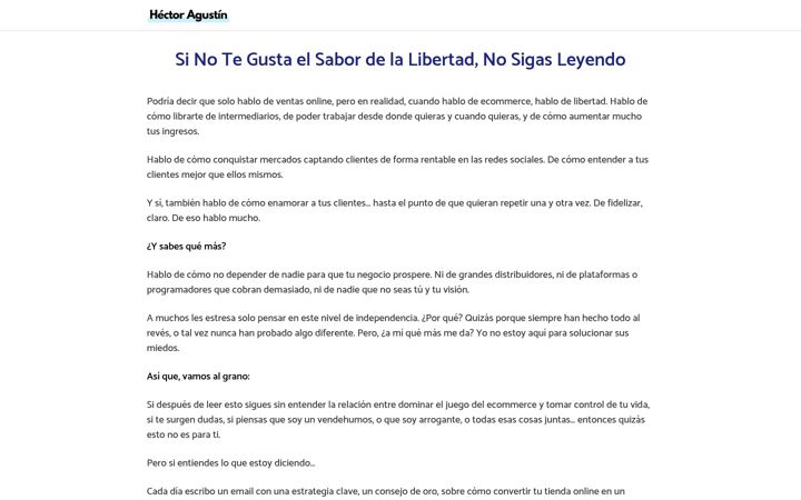Posnetek zaslona hectoragustin.com