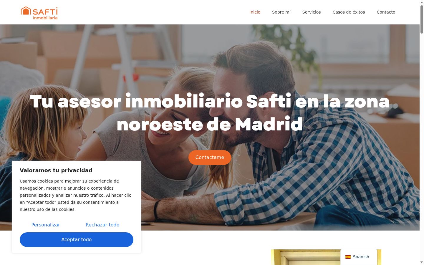 Screenshot del banner di consenso mostrato prima di qualsiasi interazione