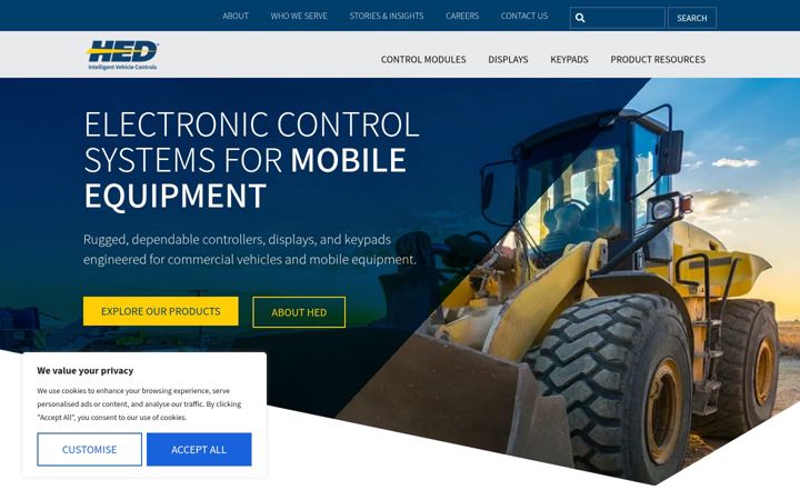Screenshot of hedcontrols.com