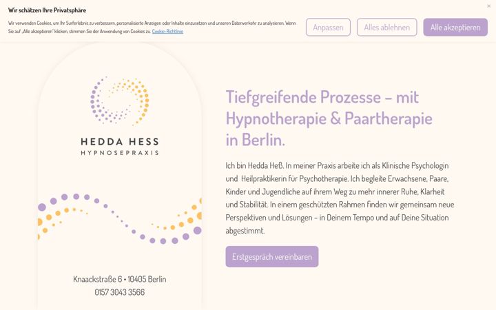 Screenshot of heddahesshypnose.de