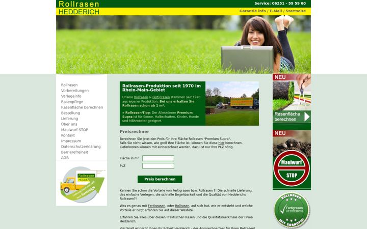 Screenshot of hedderich-rasen.de