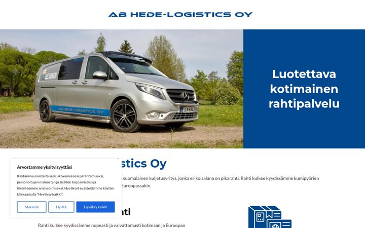 Screenshot of hede-logistics.fi